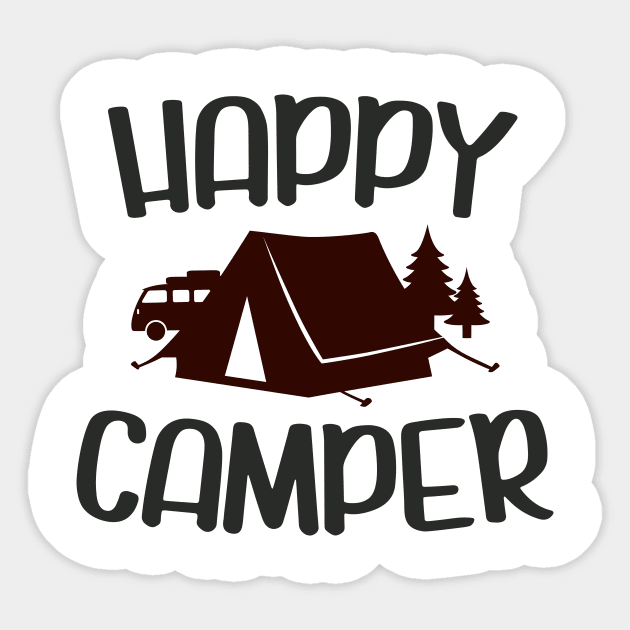 Happy Camper Sticker by Ombre Dreams